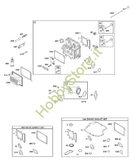 E - Testata, set guarnizioni motore, set guarnizioni valvola, collettore di aspirazione, valvole B&S - 21 €¦ 21R807-0012-B5 brand Stihl